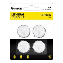 Lot de 4 piles UNIROSS CR2016