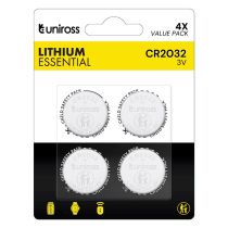 Lot de 4 piles UNIROSS CR2032