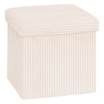 Pouf pliable 38x38xm velours écru