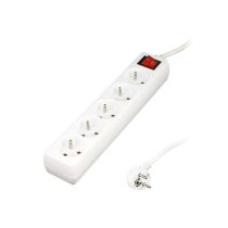 Multriprise ELECTRODEPOT 5 prises + interrupteur blanc - Cable 1m