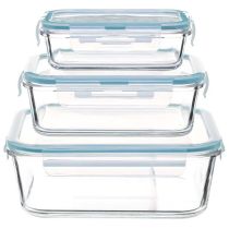 Set de 3 boîtes carrées CLIPEAT - Conservation & Micro ondes