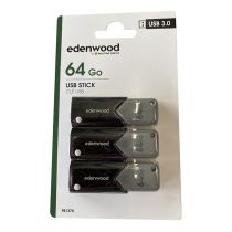 Pack de 3 clés 3.0 USB EDENWOOD 64Go - TOTAL 192Go