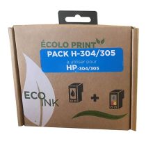 Kit de remplissage 304 et 305 Eco INK Pour HP NOIR + COULEURS