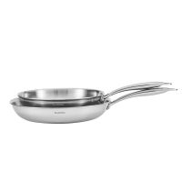 Lot de 2 poêles VALBERG inox 18/10 triply 24 28cm