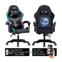 Chaise gaming AMSTRAD AMS LED PIXEL Noir