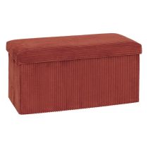 Pouf double 76x38x38cm velours terracotta