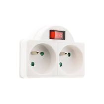 Biplite ZENITECH 2x16A blanche+interrupteur