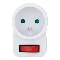 Prise ZENITECH avec interrupteur Blanche