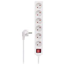 Multiprise INOTECH 6 prises 16A avec interrupteur Blanche