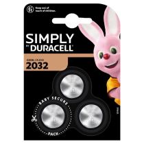 Lot de 3 Piles boutons lithium DURACELL Simply 2032 - 3V