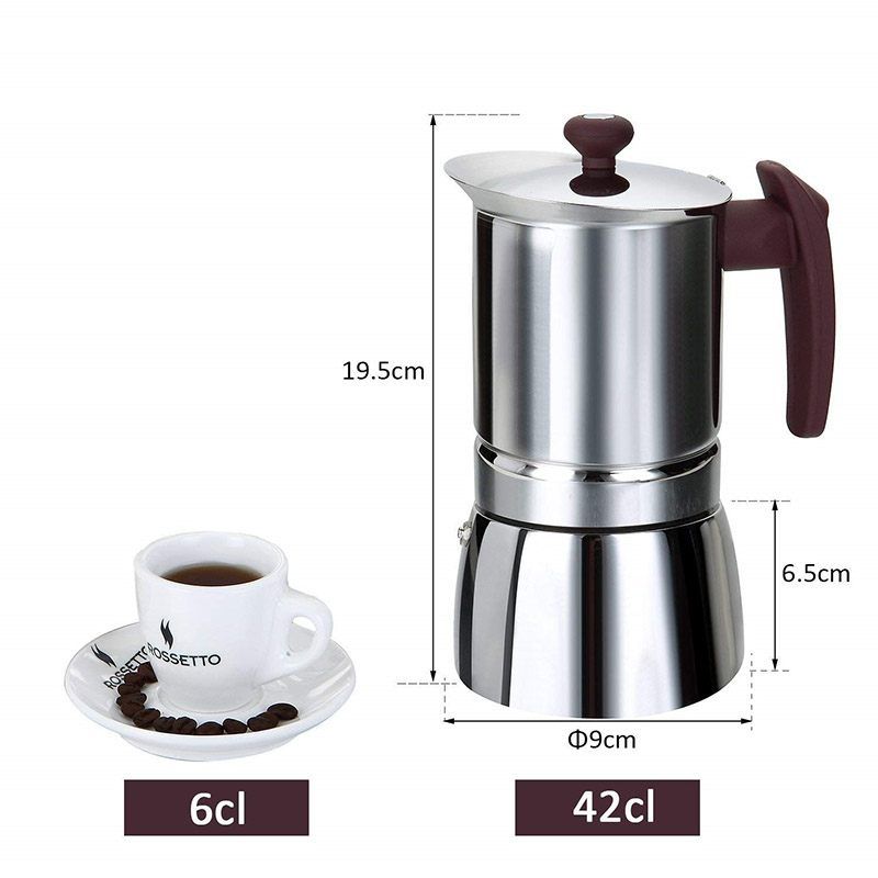 Cafetière Italienne ESSENTIELB 6 Tasses – Compatible Induction – Moka