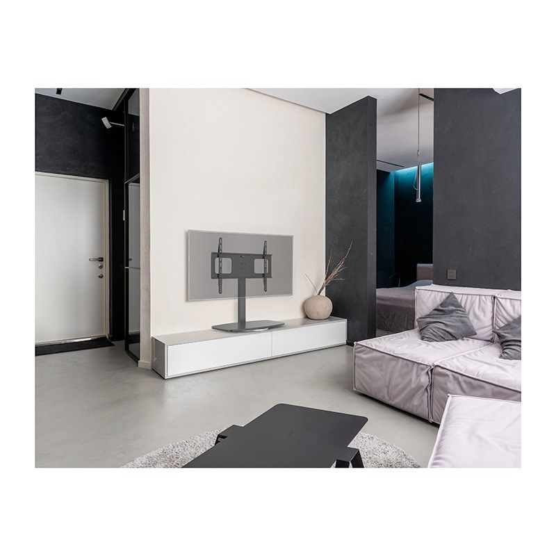 Support pied EDENWOOD TV de 81 à 165 cm MDF noir - Electro Dépôt