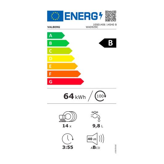 Lave-vaisselle 14 couverts VALBERG 14S40 B WAD929C