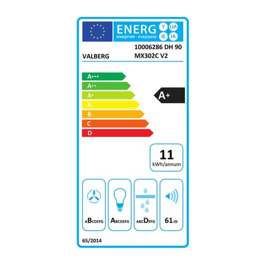 Hotte décorative VALBERG DH 90 MX302C V2