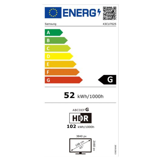 TV UHD 4K 43'' SAMSUNG 43CU7025