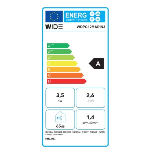 Climatiseur monobloc AGN WIDE 30M² WDPC12MARIN3 12 000 BTU