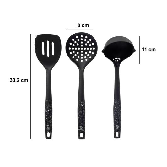 Ustensiles de cuisine x3 (spatule, louche et écumoire)