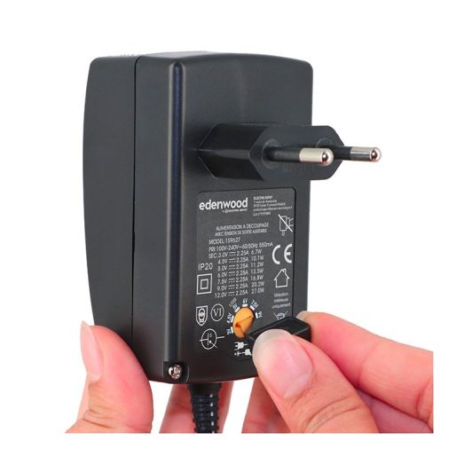 Alimentation EDENWOOD universelle 3 à 12V - 27W USB-C + 20 connecteurs