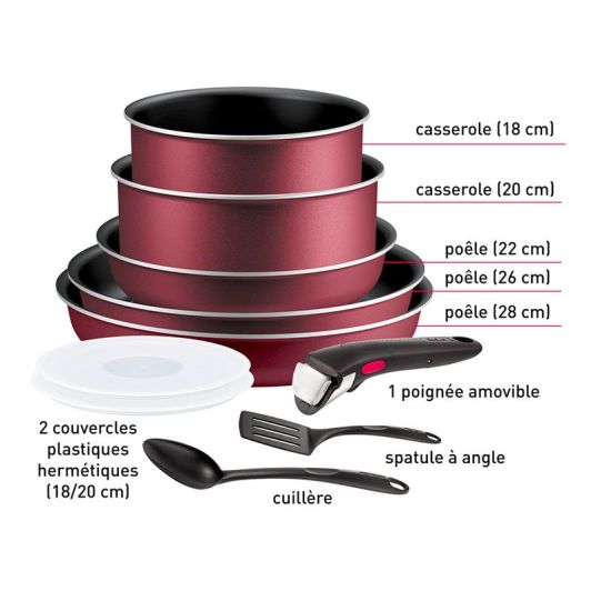 Batterie de cuisine 10 pièces TEFAL INGENIO simply cook 