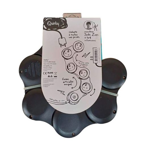 Multiprise QUIRKY articulée x 5 + interrupteur noire