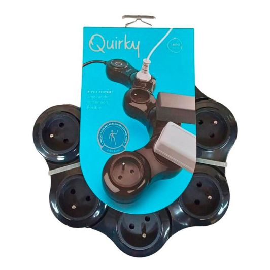 Multiprise QUIRKY articulée x 5 + interrupteur noire