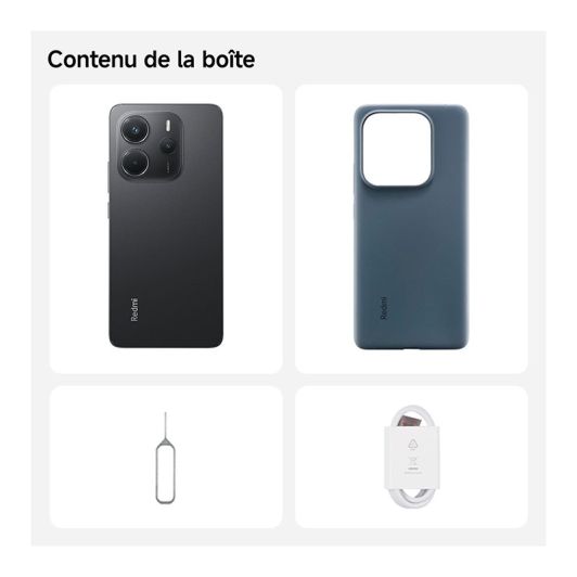 Smartphone XIAOMI Redmi Note 14 4G 256Go Noir + Coque