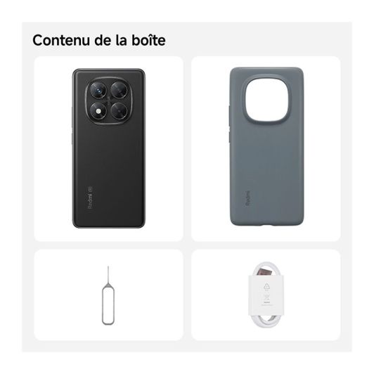 Smartphone XIAOMI Redmi Note14 Pro 5G 256Go Noir + Coque