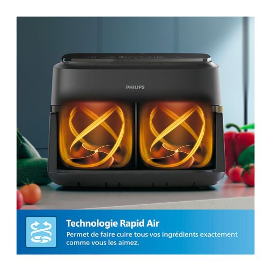 Friteuse sans huile PHILIPS NA150/00 Airfryer double panier flexible  7.1 L