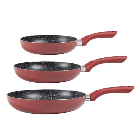 Lot de 3 poêles 20 24 28 cm
