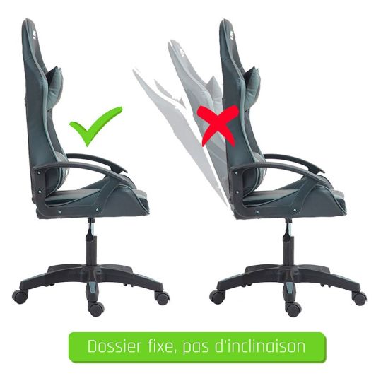 Chaise gaming AMS Gamer#BUTTERFLY Noire et grise