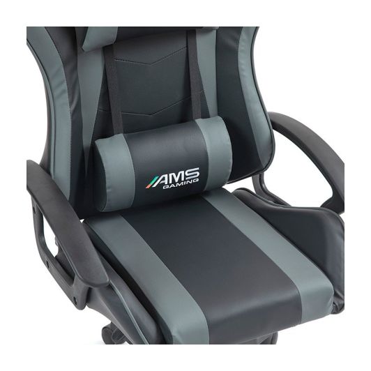 Chaise gaming AMS Gamer#BUTTERFLY Noire et grise