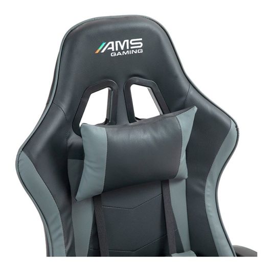 Chaise gaming AMS Gamer#BUTTERFLY Noire et grise