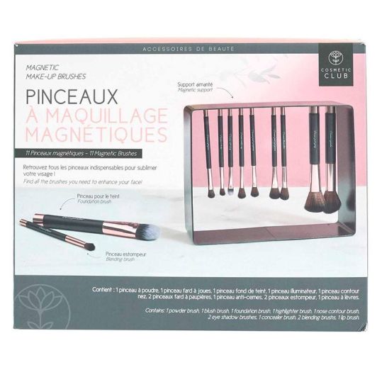 COSMETIC CLUB 11 pinceaux magnétiques + support