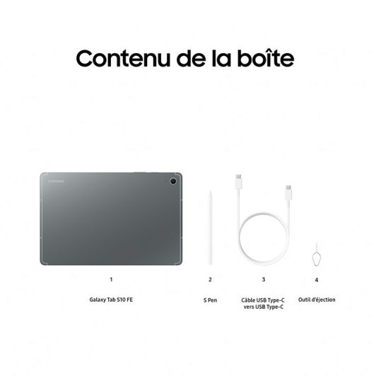 Tablette 10,9' SAMSUNG Galaxy Tab S10FE 128Go Anthracite + S pen
