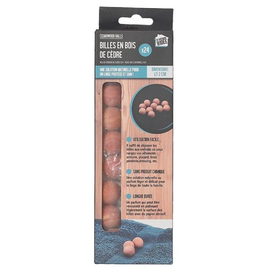 Billes bois de cèdre anti mites x24