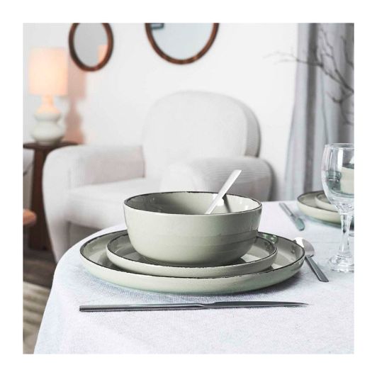 Service vaisselle 12 pièces grès céladon