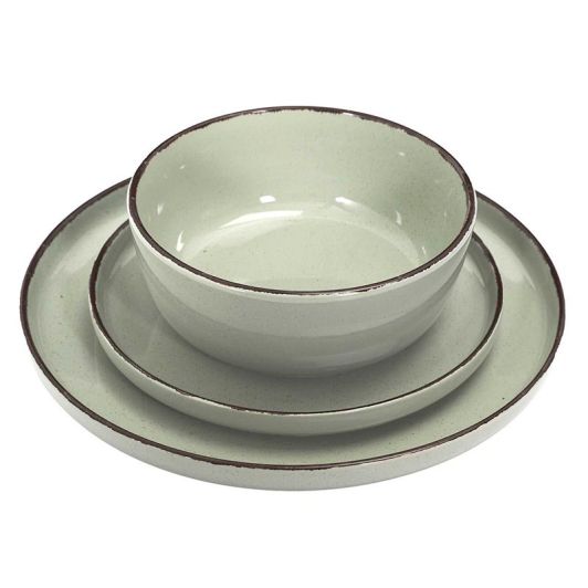 Service vaisselle 12 pièces grès céladon