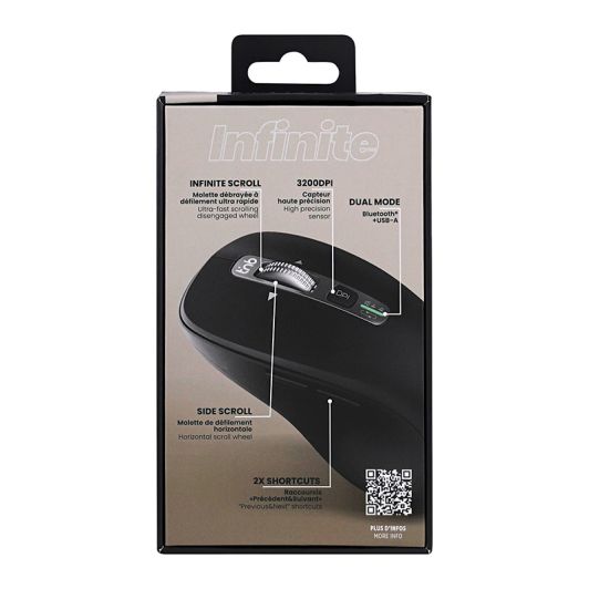 Souris silencieuse TNB MWINFINITE dual connect Bluetooth avec molette infinie