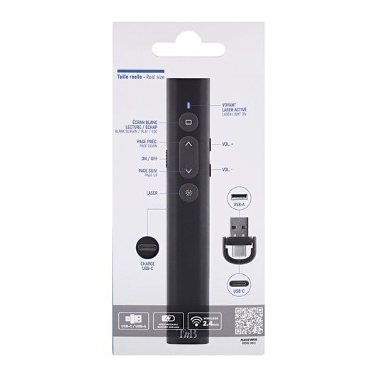 Pointeur / Laser de présentation TNB rechargeable USB-A & USB-C