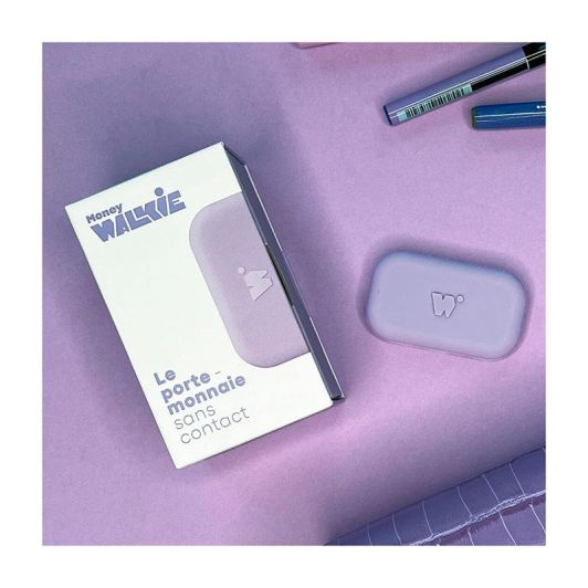 Porte monnaie sans contact MONEY WALKIE Mauve