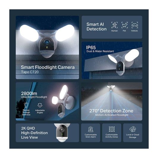 Caméra de surveillance TAPO C720 projecteur 4MP 2K+