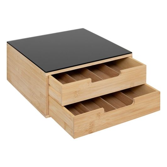 Rangement dosettes deux tiroirs