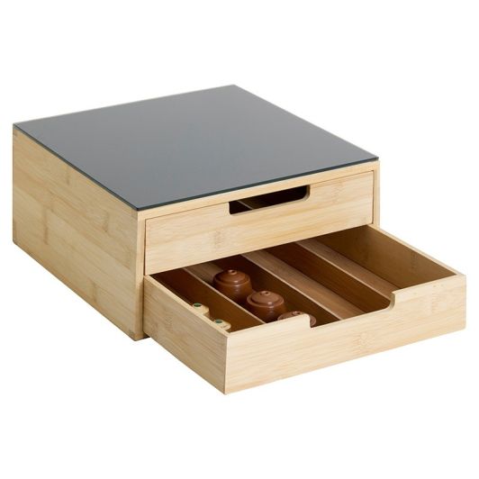 Rangement dosettes deux tiroirs
