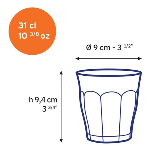 6 verres DURALEX Picardie saphir 31cl