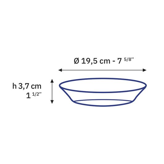 Assiette DURALEX coupelle Lys marine diamètre 19.5 cm