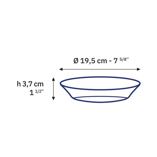 Assiette DURALEX Lys saphir coupelle diamètre 19.5 cm