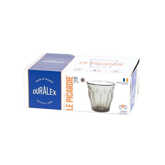 6 verres DURALEX Picardie gris 31cl