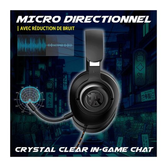 Casque gaming filaire AKUMA SEINEN H04 NOIR