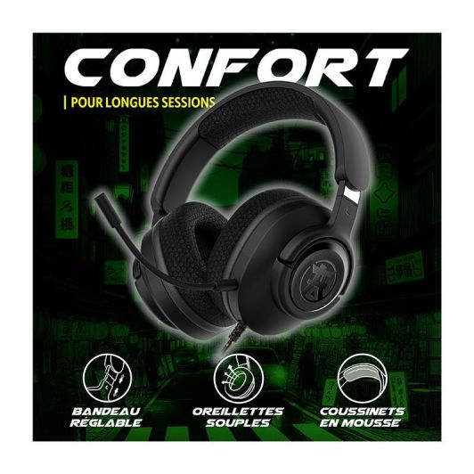 Casque gaming filaire AKUMA SEINEN H04 NOIR