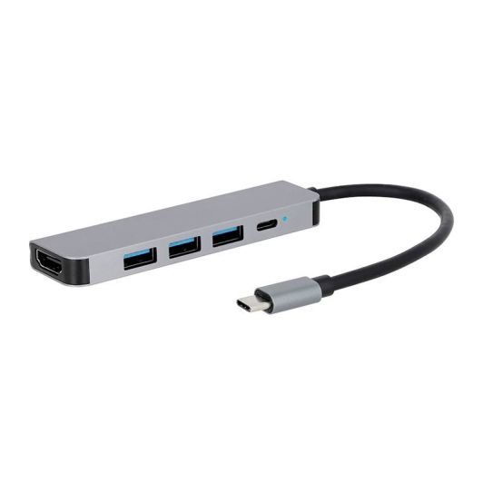Hub USB-C 5-en-1 – Adaptateur multifonction avec HDMI, USB, SD et recharge rapide